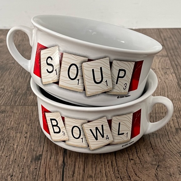 Hasbro Vintage Scrabble Soup Bowls Y2k 2005 - Picture 1 of 6
